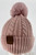  NEW! Knit Cable Beanie with Faux Fur Pom Pom # H1342