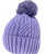   NEW! Knit Cable Beanie with Faux Fur Pom Pom  # H3103