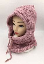 ★FANCY CLUB★ Puff Round Scarf Hoodie 2Color Extra Long Hood Scarf, Pixie Hooded Scarf, Chunky Fringe