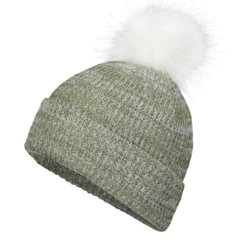Embroidered Faux Fur Pom Beanie-Sanborn
