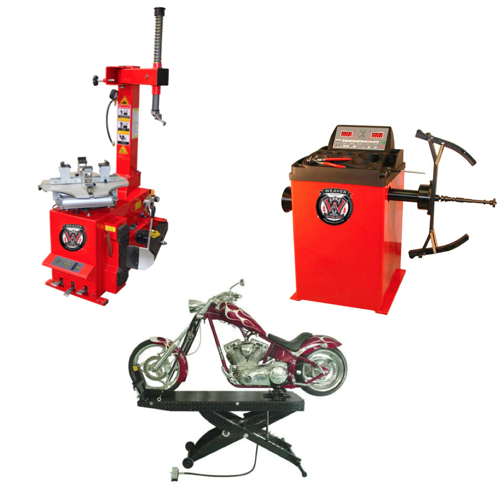 Motorcycle Tire Changer Wheel Balancer Motorcycle Lift Triple Combo 1 Derek Weaver Co., Inc.