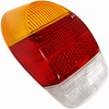 ACC-C10-7631 - 111-945-241-J - 111945241JE - 98-1076-B - AMBER & RED LENS (EURO STYLE) TAIL LIGHT LENS WITH CLEAR BOTTOM - FITS LEFT OR RIGHT - BEETLE 68-70 - SOLD EACH