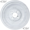 ACC-C10-6623-SMWH - STOCK SMOOTHIE 4X130MM 4 BOLT STEEL WHEEL - PAINTED WHITE - 15X5-1/2 (4-1/4 INCH BACK SPACING) HUBCAP SOLD SEPARATELY - BEETLE 68-79 GHIA 67-74 TYPE-3 67-73 - SOLD EACH