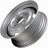 VWC-135-601-025-P - 135601025P - STOCK STEEL WHEEL - 4X130MM 4 LUG/BOLT - PAINTED SILVER - 15X5-1/2 - 4-5/16 INCH BACK SPACING +25 ET - BEETLE 68-79 - GHIA 67-74 - TYPE-3 66-73 - 1 INCH WIDER - CHECK CLEARANCE BEFORE ORDERING - SOLD EACH