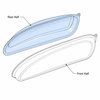 VWC-141-805-067-A - (141805067A) - NOSE PANEL GRILL HOUSING / AIR BOX REAR HALF - LEFT - KARMANN GHIA 60-74 - SOLD EACH