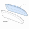 VWC-141-805-068-A - (141805068A) - NOSE PANEL GRILL HOUSING / AIR BOX REAR HALF - RIGHT - KARMANN GHIA 60-74 - SOLD EACH