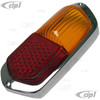 VWC-141-945-227-CR - (141945227) GERMAN REPRODUCTION - AMBER/RED TAIL LIGHT LENS WITH CHROME RING - LEFT OR RIGHT - GHIA 56-59 - SOLD EACH