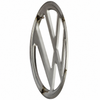 VWC-211-853-601-B - 211853601B - CHROME STAINLESS STEEL - NOSE EMBLEM 9-3/4 INCH DIA. - SMALL MARKS AND SCRATCHES ARE TO BE EXPECTED - THESE ARE EASILY POLISHED OUT - USES C16-211-615 CLIPS - SOLD SEP. - VW BUS 68-72-1/2 - SOLD EACH