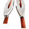 VWC-241-853-571-PR - 241853571 - GOOD REPRODUCTION - DELUXE BUS POLISHED ALUMINUM ROCKER MOLDINGS - APPROX. 62 INCHES LONG - RED INSERT INCLUDED - FITS LEFT AND RIGHT ROCKERS - BUS 52-67 - SOLD PAIR