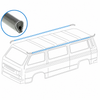 VWC-251-853-707-D - 251853707D - GERMAN MADE - ROOF - RAIN GUTTER TRIM - BLACK - APPROX. 3.3 METERS (11 FEET) LONG - FITS LEFT OR RIGHT SIDE - VANAGON 80-92 - SOLD EACH SIDE