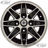 C32-COS-5515-4130B - 10-1083 - COSMIC ROAD WHEEL - BLACK - 15 INCH X 5.5 INCH WIDE - 4 BOLT X 130MM PATTERN - BEETLE 68-79 / GHIA 68-74 / TYPE-3 66-73 - HARDWARE SOLD SEP. - SOLD EACH
