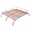 C13-15-2011-3SS - CIP1 EXCLUSIVE - STAINLESS STEEL 3 BOW VINTAGE STYLE ROOF RACK WITH ROSE COLORED WOOD BOWS - KNOCK-DOWN STYLE AND SHIPPABLE BY UPS - BUS 52-79 - SOLD EACH