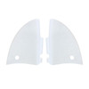 VWC-151-871-193-BPR - 151871193 - EXCELLENT REPRODUCTION - LEFT AND RIGHT PAIR OF HINGE COVERS - WHITE PLASTIC - BEETLE CONVERTIBLE 65-67 - SOLD PAIR