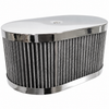 C26-129-400-CIP - 8714 - Cip1 PREMIUM QUALITY - CHROME OVAL AIR CLEANER ASSEMBLY - 3-1/2 INCH HIGH - FITS EMPI HPMX - WEBER 40-44-48MM IDF AND DELLORTO DRLA - SOLD EACH