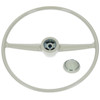 VWC-211-415-651-Z - (211415651Z) - STEERING WHEEL WITH HORN BUTTON - WHITE/IVORY COLOR - BRAZIL ONLY BUS TO 1975 - DOES NOT FIT GERMAN MADE BUS - NOTE: THESE ARE SECOND QUALITY FROM BRAZIL -  SOLD AS IS - ALL SALES FINAL - SOLD EACH
