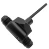 JC-3400-0 - FUEL TANK FITTING WITH INLET AND OUTLET FOR FUEL RETURN SYSTEM -  BLACK ANODIZED - SOLD EACH