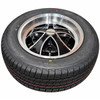 DEAL-004 - SET OF 4 CALIFORNIA CRUZ BLACK W/MACHINED FACE ALLOY WHEELS - 15X5.5 (5X205MM) - WITH 185/65R15 TIRES MOUNTED & BALANCED - SOLD SET OF 4