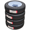 DEAL-002 - SET OF 4 WHITE SMOOTHIE STEEL WHEELS - 15X5.5 (5X205MM) - WITH 185/65R15 TIRES MOUNTED & BALANCED - NO HUBCAPS OR BEAUTY RINGS - SOLD SET OF 4