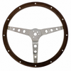 ACC-C15-9670 - GTV STYLE WALNUT WOOD STEERING WHEEL - 15  INCH DIAMETER - 4-1/4 INCH DISH - 3 STAINLESS STEEL SPOKES (BUTTON AND ADP. SOLD SEP.) - SOLD EACH