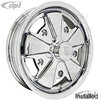 C13-10-1107 - EMPI - BILLET POLISHED ALUMINUM TALL LOGO CENTER CAPS FOR 911 STYLE AND GAS-BURNER STYLE WHEELS (FIT 70MM DIA. HOLE) - SOLD PAIR