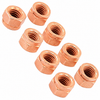 ACC-C10-5457 - (EMPI 9525 175-129-650 175129650) - COPPER PLATED LOCKING EXHAUST NUTS - 8MM X 1.25 THREAD - SET OF 8 - ALL MODELS - SOLD SET