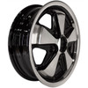 ACC-C10-6645 - 9726 - 911 STYLE 5 SPOKE ALUMINUM WHEEL - BLACK WITH POLISHED SPOKES - 4.5 INCH WIDE X 15 INCH DIA. - 5X130MM BOLT PATTERN (4-1/8 INCH BACKSPACE) - CENTER CAP AND HARDWARE SOLD SEPARATELY - SOLD EACH