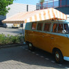 C21-6551 - WESTY TENT COVER - ORANGE / WHITE - TENT FRAME AND MOUNTING BRACKETS ARE SOLD SEPARATELY - SPECIAL NOTES: THE FABRIC FLAP WHICH HANGS OVER THE ROOF IS A FEW CM SHORT; THIS IS NOT A REASON FOR RETURN - SOLD TENT ONLY