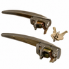 C24-211-898-205-BNL - (211837205B) TOP RESTORATION QUALITY WITH BEAUTIFUL CHROME PLATING - PAIR OF OUTER DOOR HANDLES W/KEYS (1 X LOCKING - 1 X NON-LOCKING) - BEETLE 46-55 BUS 52-60 - SOLD LEFT AND RIGHT PAIR
