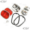 C24-211-945-241-RDPR - GERMAN QUALITY - MADE IN THE U.K. - COMPLETE TAILLIGHT ASSEMBLIES WITH CAST ALUMINUM HOUSINGS WITH USA STYLE ALL RED/CHROME HELLA LENS - BUS 62-71 SOLD PAIR