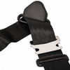 C26-857-033 - RETRACTABLE 3 POINT BLACK SEAT BELT WITH VINTAGE STYLE CHROME FLAP LATCH - LEFT OR RIGHT - SOLD EACH  (MOUNTING BRACKETS SOLD SEPARATELY)