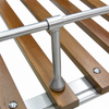 C27-J12629 - MADE IN THE U.K. - 15-2011 - VINTAGE STYLE LARGE 3 BOW ROOF RACK - SILVER POWDER COATED WITH QUALITY WOOD SLATS - 46 INCHES LONG - WILL NOT FIT WITH POPTOP OR RAISED ROOF - BUS 52-79 - SOLD EACH