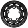 ACC-C10-6621-MB - STOCK 5X205MM 5 BOLT STEEL WHEEL - SEMI-GLOSS BLACK - 15X5-1/2 (3-3/4 INCH BACK SPACING) - BEETLE/GHIA/TYPE-3 (1 INCH WIDER THEN STOCK CHECK CLEARANCE BEFORE ORDERING) - SOLD EACH - *PREORDER*