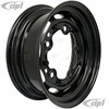 ACC-C10-6621-MB - STOCK 5X205MM 5 BOLT STEEL WHEEL - SEMI-GLOSS BLACK - 15X5-1/2 (3-3/4 INCH BACK SPACING) - BEETLE/GHIA/TYPE-3 (1 INCH WIDER THEN STOCK CHECK CLEARANCE BEFORE ORDERING) - SOLD EACH