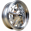 C32-4515SAS520514SM - CIP EXCLUSIVE! - SUPER SLOT WHEEL W/CENTER CAP AND VALVE STEM - GLOSS SILVER WITH BRITE LIP & SPOKES - 15 INCH X 4.5 INCH WIDE - (BACKSPACING 3.89INCH ET+14) 5 BOLT X 205MM - BALL SEAT HARDWARE SOLD SEP. - SOLD EACH