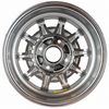 C32-GBC - GAS-BURNER STYLE ALUMINUM WHEEL - FULLY CHROME PLATED - 5.5 INCH WIDE X 15 INCH DIA. - 4X130MM VW BOLT PATTERN (4 INCH BACKSPACE) - CENTER CAP AND  BALL-SEAT HARDWARE SOLD SEPARATELY - SOLD EACH