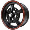 C32-RD52MBRR-17 - MATTE BLACK WITH RED RIM RADER WHEEL - RADER STYLE WHEEL - 17 INCH X 7 INCH - ET40 - 5 X 205MM BOLT WHEEL - SOLD EACH