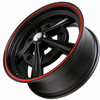C32-RD52MBRR-17 - MATTE BLACK WITH RED RIM RADER WHEEL - RADER STYLE WHEEL - 17 INCH X 7 INCH - ET40 - 5 X 205MM BOLT WHEEL - SOLD EACH