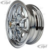 C32-SPR41-CH - 4 BOLT X 130MM SPRINT STAR ALUMINUM WHEEL - FULLY CHROME PLATED - 5 INCH WIDE X 15 INCH DIA. (3.5 INCH BACKSPACE) - CENTER CAP AND 60% ACORN HARDWARE SOLD SEPARATELY - BEETLE/GHIA 68-79 / TYPE-3 66-73 - SOLD EACH - (A20)