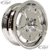 C32-SS4130-5515-C – CIP SS SUPER SPEED WHEEL W/CENTER AND VALVE STEM – FULLY CHROME PLATED - 15 INCH X 5.5 INCH WIDE - (BACKSPACING 4.23INCH ET+25) 4 BOLT X 130MM - BEETLE 68-79 / GHIA 68-74 / TYPE-3 66-73 - HARDWARE SOLD SEP. - SOLD EACH - (A20)