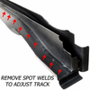 TAB-402-422 - 211-801-672-D - 211801672D - MADE IN DENMARK - DELUXE COMPLETE LOWER TRACK ASSEMBLY FOR SLIDING DOOR GUIDE RAIL - WELDS TO BODY - BLACK OR GALVANIZED COATING MAY VARY - BUS 68-79 - SOLD EACH