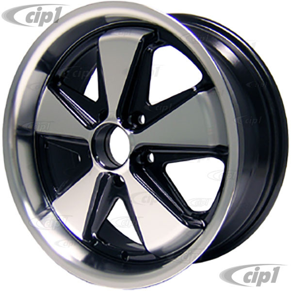 C32FU171B 911 STYLE 5 SPOKE ALUMINUM WHEEL BLACK AND MACHINED