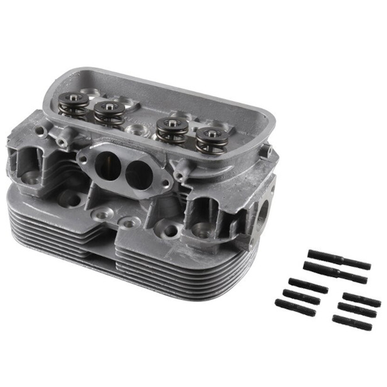 VWC-043-101-355-CK - 043101355C - O.E. BRAND - COMPLETE DUAL PORT CYLINDER  HEAD - WITH 14MM x 1/2 IN. SPARK PLUG HOLE - STOCK 1600CC BEETLE/GHIA 71-79  - BUS 1971 (WITH F/I SENSOR BOSS) - SOLD EACH