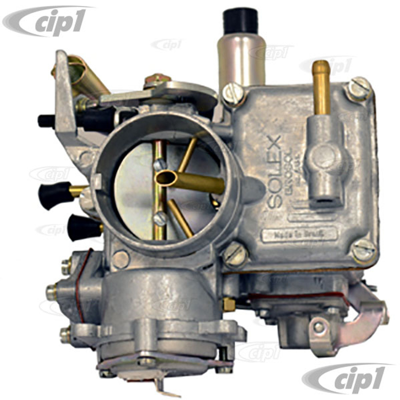 VWC-113-129-029-ADP - 113129029 - BROSOL/SOLEX - 30/31 PICT CARBURETOR WITH  IDLE CUT OFF VALVE & VOLUME CONTROL SCREW (WITH ADAPTER) - 12-VOLT - FITS  BEETLE/GHIA 67-70 (WITH ADAPTER TO FIT BEETLE/GHIA 71-74 - BUS 1971) - SOLD  EACH