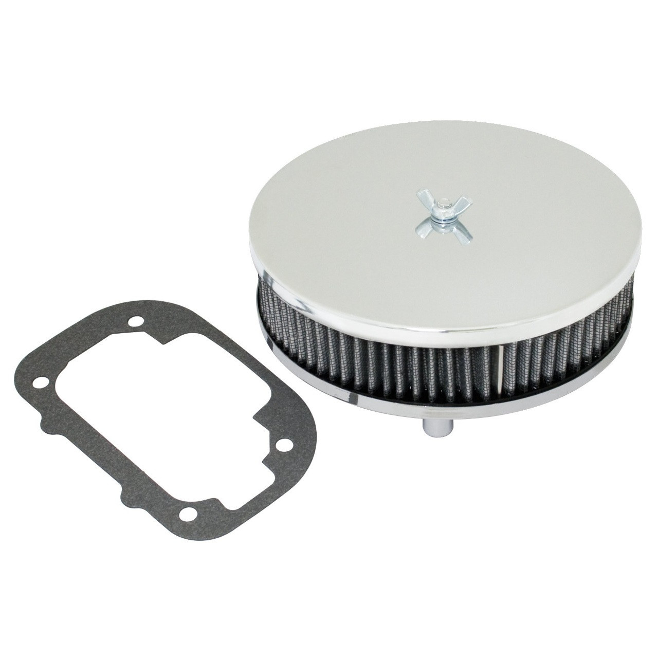 C13-17-2981 - EMPI - CHROME ROUND LOW PROFILE AIR CLEANER - 6-3/8