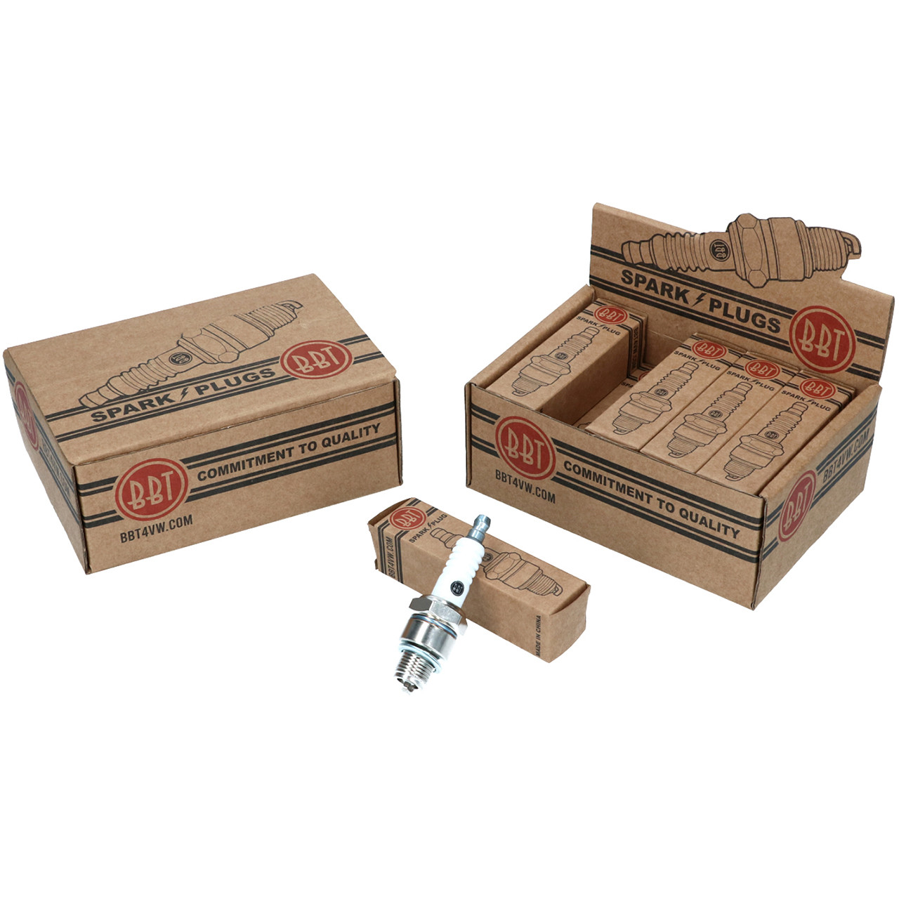 BBT-WR8AC-4 - PREMIUM QUALITY - SET OF 4 SPARK PLUGS - SHORT 14MM