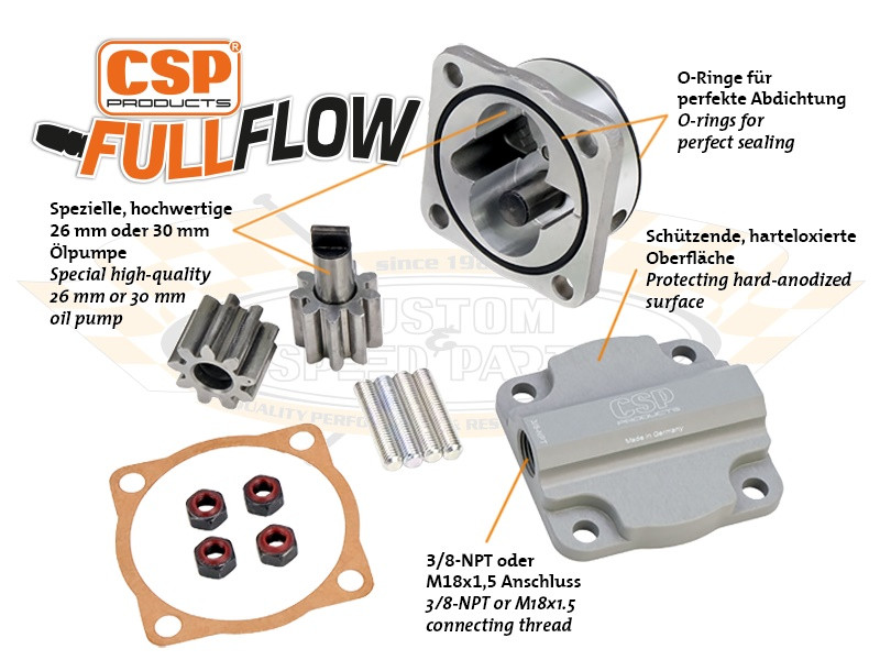 空冷VW MORESAフルフローオイルポンプ30mm C31-115-291-138FFK - CSP - FULL FLOW OIL PUMP WITH OIL PRESSURE