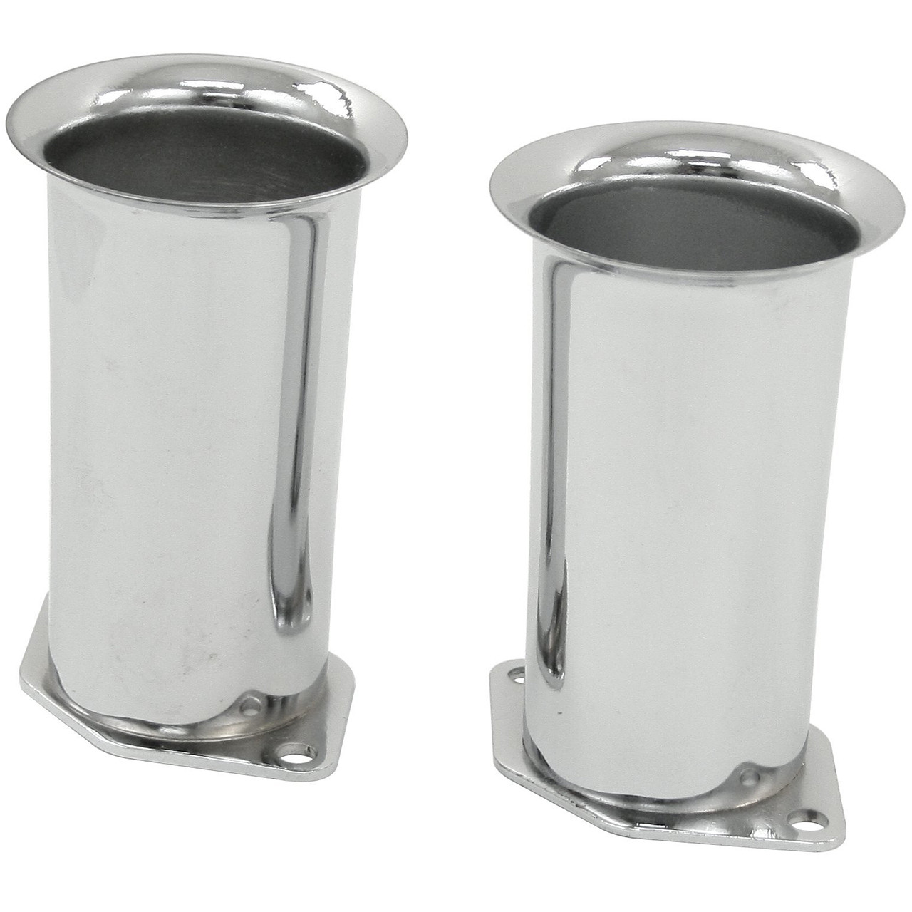 C13-43-6054 - EMPI - PAIR OF CHROME VELOCITY STACKS - 4 INCH TALL