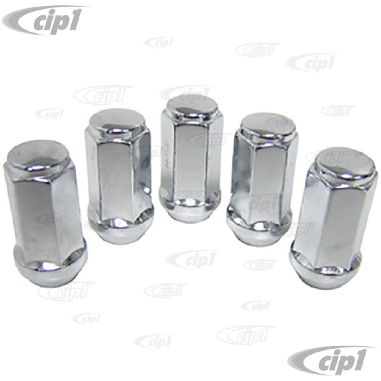 C13-70-2862 - LONG CHROME LUG NUTS - 14MM X 1-3/4 INCH LUG NUTS (WITH 60  DEGREE ACORN SEAT) - SET OF 5