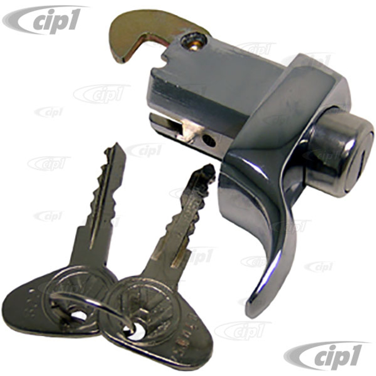 C24-113-827-503-H - 113827503H - GERMAN - ENGINE LID LOCK WITH KEYS (1  SCREW MOUNT) - BEETLE 72-79 - SOLD EACH