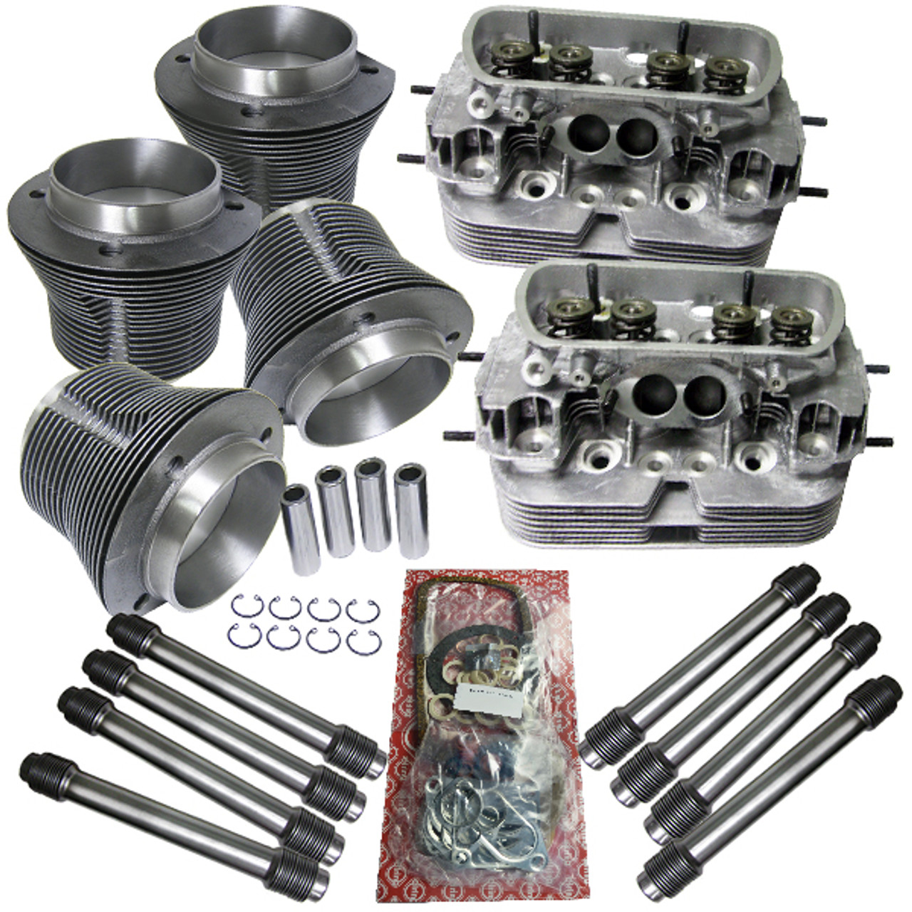 ACC-C10-5005 - 311-198-069 - 311198069 - TOP END ENGINE REBUILD KIT - NEW  HEADS/PISTON & CYLINDERS/TUBES/GERMAN GASKET SET - ALL VW BEETLE / KARMANN 